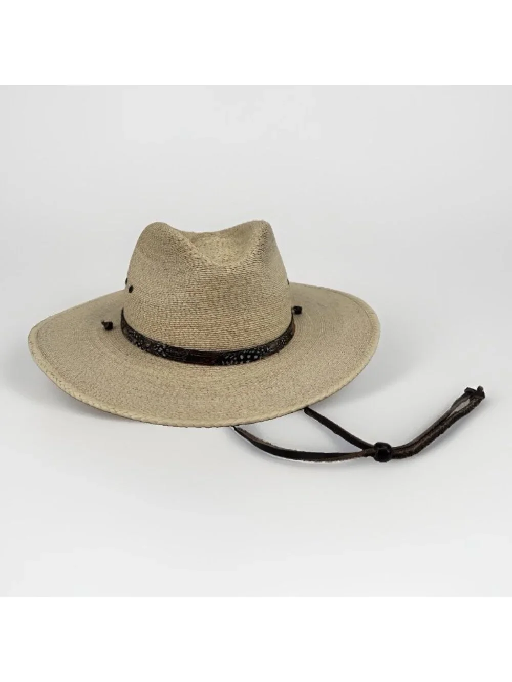 Stetson Palm Straw Cumberland Hat in Toasted size XL Men's Leather Chin Strap
